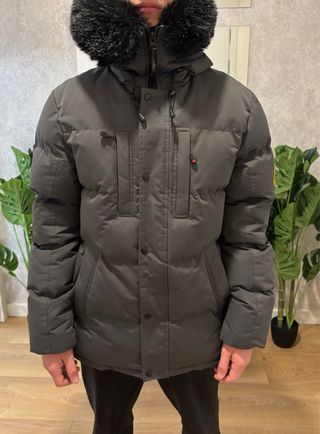 Parka Zavetti Canada Gris con Capucha