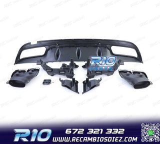 DIFUSOR MERCEDES CLASE C W205 SEDÁN 14-18 LOOK AMG C63 NEGR