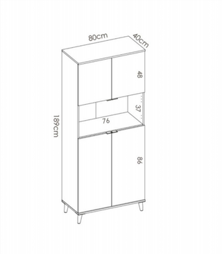 Mueble Alto Auxiliar Wok. Blanco/Natural