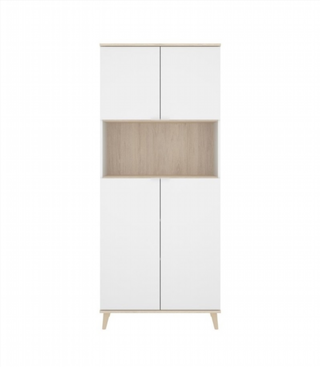 Mueble Alto Auxiliar Wok. Blanco/Natural