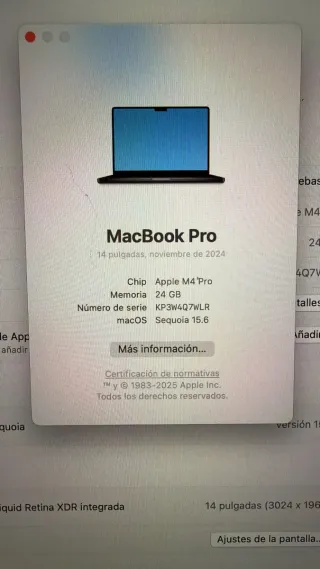 MacBook Pro M4 2024 Gris Espacial 1tb