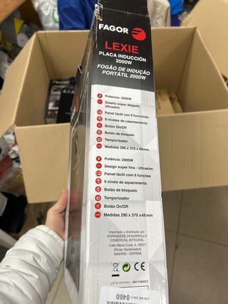 Placa Inducción Fagor Lexie 2000W Táctil