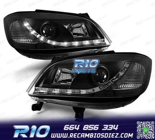 FAROS PARA OPEL ZAFIRA 99-05 LUZ DIURNA LED NEGROS