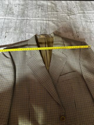 Americana Dustin cuadros beige y marrón vintage