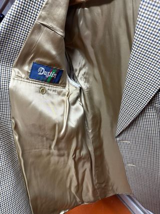 Americana Dustin cuadros beige y marrón vintage