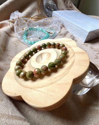 Pulsera Unakita Facetada 8mm