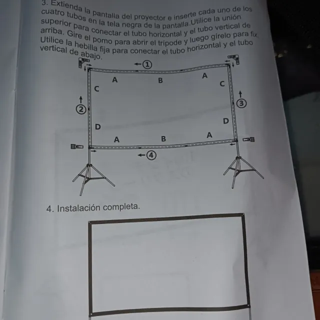 Pantalla Proyector Portátil 80 pulgadas Doble Sopo