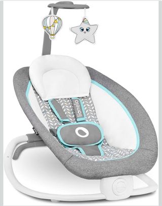 Hamaca bebé Lionelo gris y blanco