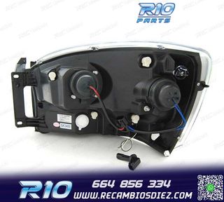 FAROS PARA DODGE RAM 06-08 LUZ DIURNA LED NEGRO