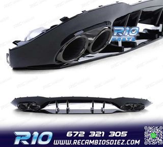 DIFUSOR MERCEDES CLASE A W177 18- A45 LOOK AMG NEGRO BRILLO