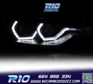 FAROS BMW F30 F31 LCI 15-19 LUZ DIURNA LED DRL NEGROS