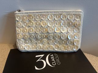 Bolso/Clutch Novia Rosa Clará Blanco/Plata/crema