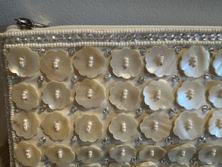 Bolso/Clutch Novia Rosa Clará Blanco/Plata/crema