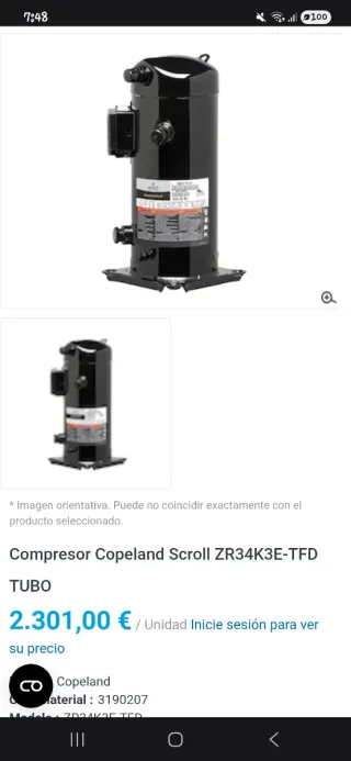 Compresor Copeland ZR34K3E-TDF-522