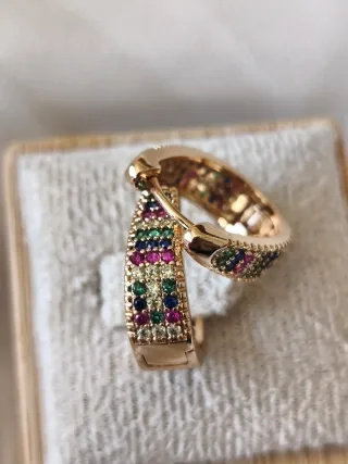 Pendientes Aro Chapados Oro 18k Multicolor