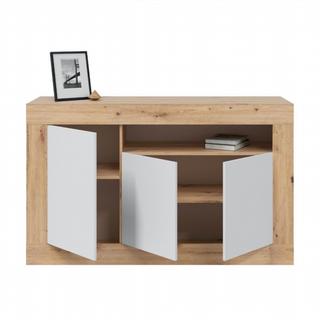 Aparador 3 Puertas 1 Hueco. Roble Nordi/Blanco Ar