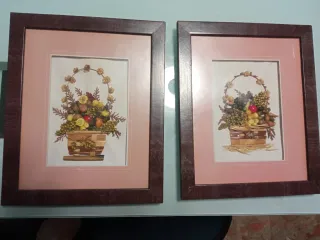 2 Cuadros Decorativos Frutas y Flores