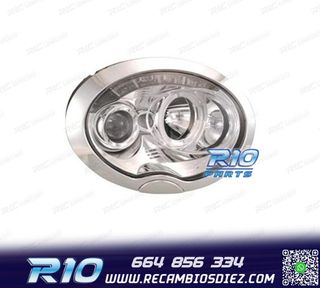 FAROS MINI COOPER R50 R52 R53 OJOS ANGEL LED FONDO CROMO