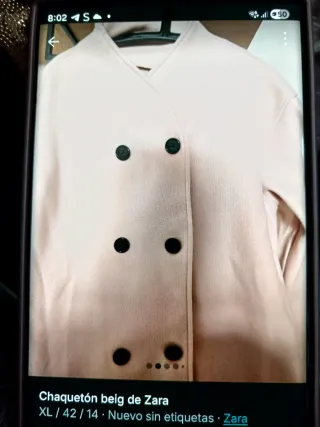 Chaqueta Zara marfil doble botonadura