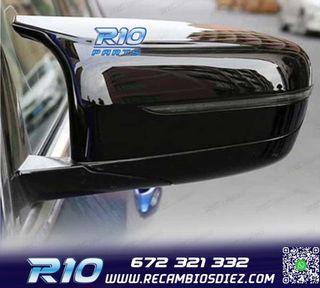 CARCASAS ESPEJOS BMW G30 G31 G11 G12 LOOK M NEGRO BRILLO