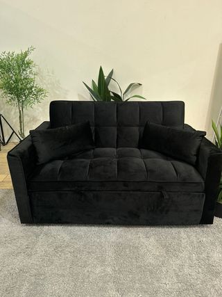 Sofá Cama Negro Terciopelo