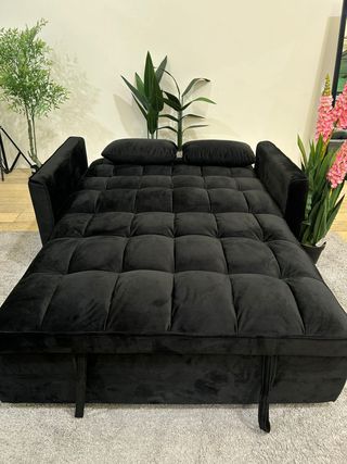 Sofá Cama Negro Terciopelo