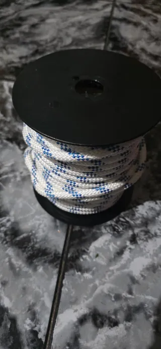 Cuerda Driza Poliéster Blanca y Azul 20mts