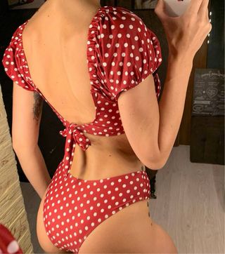 Bikini Pin-up Rojo Lunares Blancos