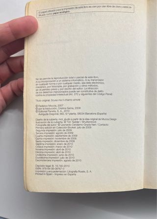 Libro Perdona si te llamo amor. Federico Moccia