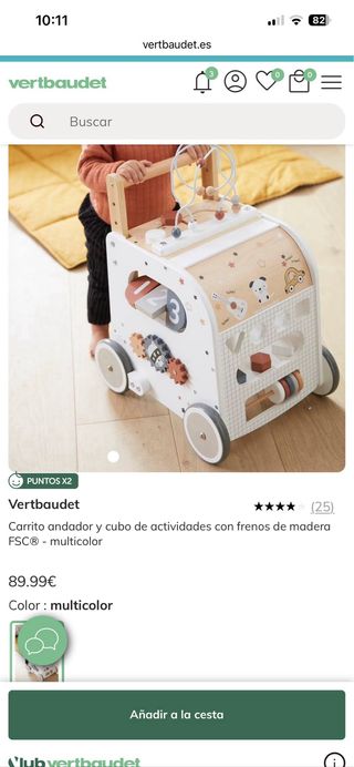 Carrito Andador y Cubo Actividades Madera