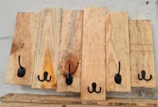 Perchero Artesanal Madera Natural