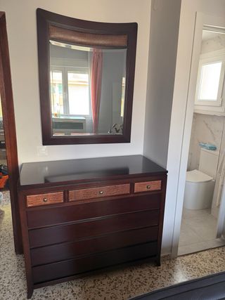 Dormitorio moderno madera y tela