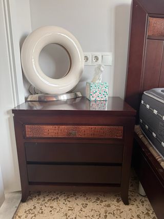 Dormitorio moderno madera y tela