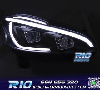 FAROS PARA PEUGEOT 208 12-15 TUBE LIGHT LED NEGROS