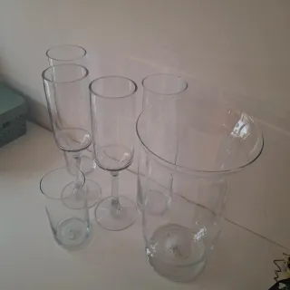 Juego de 5 jarrones de cristal