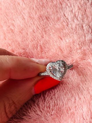 Anillo Corazón Plata y Circonitas