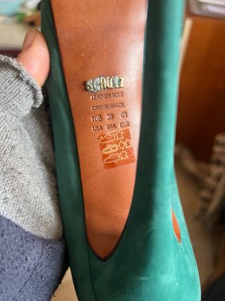 Scarpe Schutz donna tacco alto verde taglia 41