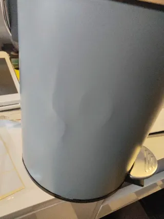 Cubo basura baño bambú y metal