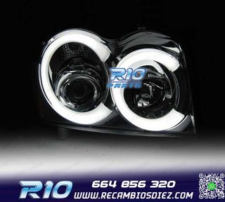 FAROS JEEP GRAND CHEROKEE 05-08 LUZ DIURNA LED CROMADO
