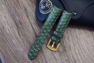 Correa de reloj de piel de tilapia auténtica