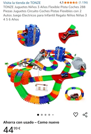 Pista de coches con accesorios