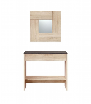 Recibidor Consola Cajón Y Espejo. Roble Canadian/