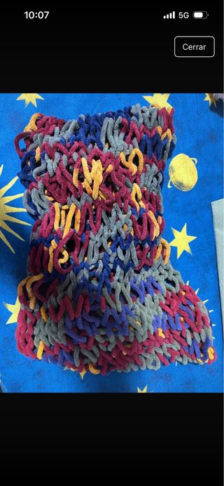 Bufanda de lana multicolor Hecha a mano