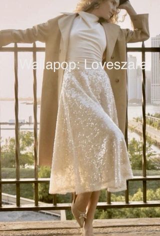 Falda Zara Lentejuelas Midi zara