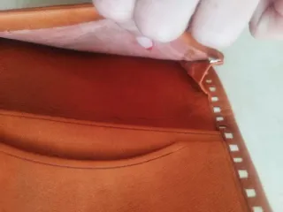 Cartera Cuero Artesanal Las Dalias Ibiza nueva