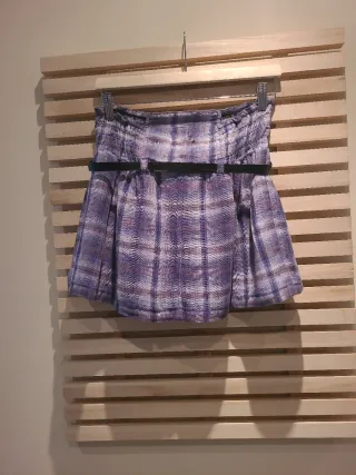 Falda cuadros Stradivarius cinturón Talla S