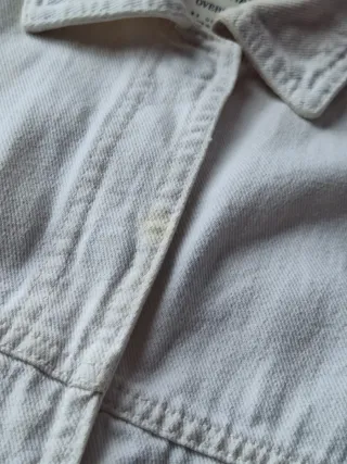 Sobrecamisa blanca Stradivarius oversize denim