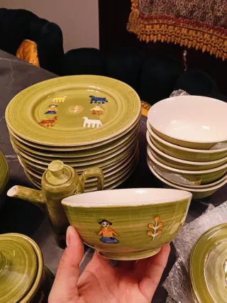 Servizio Dorika 33 pz Ceramica Dipinto a Mano