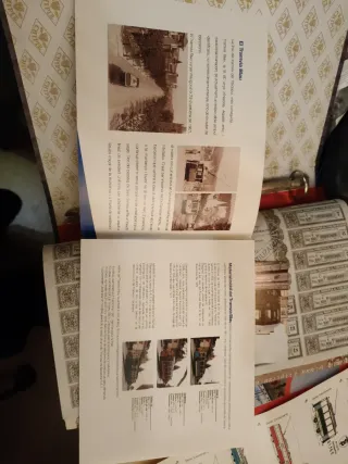 Billetes de tranvía y panfleto Tranvía Azul