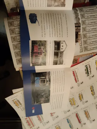 Billetes de tranvía y panfleto Tranvía Azul